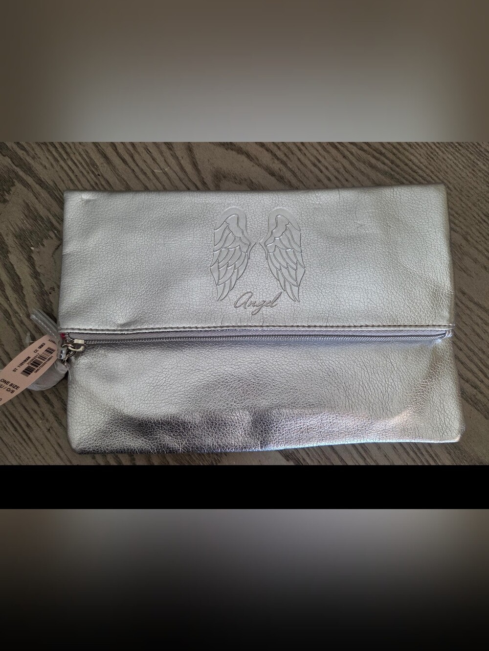 Victoria's Secret Silver Angel Wing Fold-Over Clutch